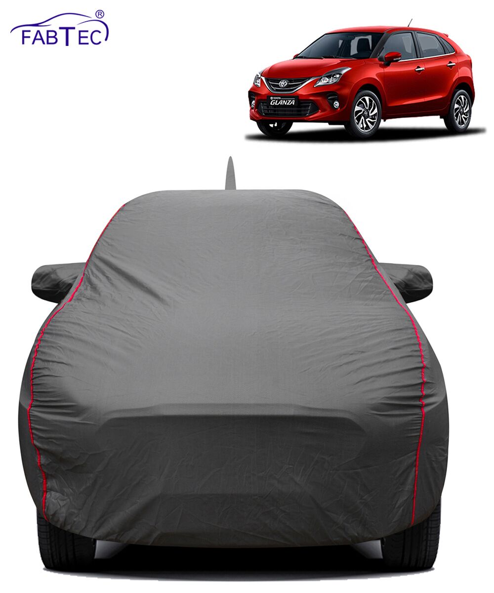 FABTEC - 2x2 Heavy Duty Red Border Car Body Cover for Toyota Glanza