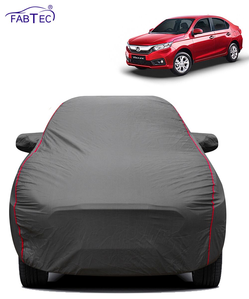 FABTEC - 2x2 Heavy Duty Red Border Car Body Cover for Honda Amaze