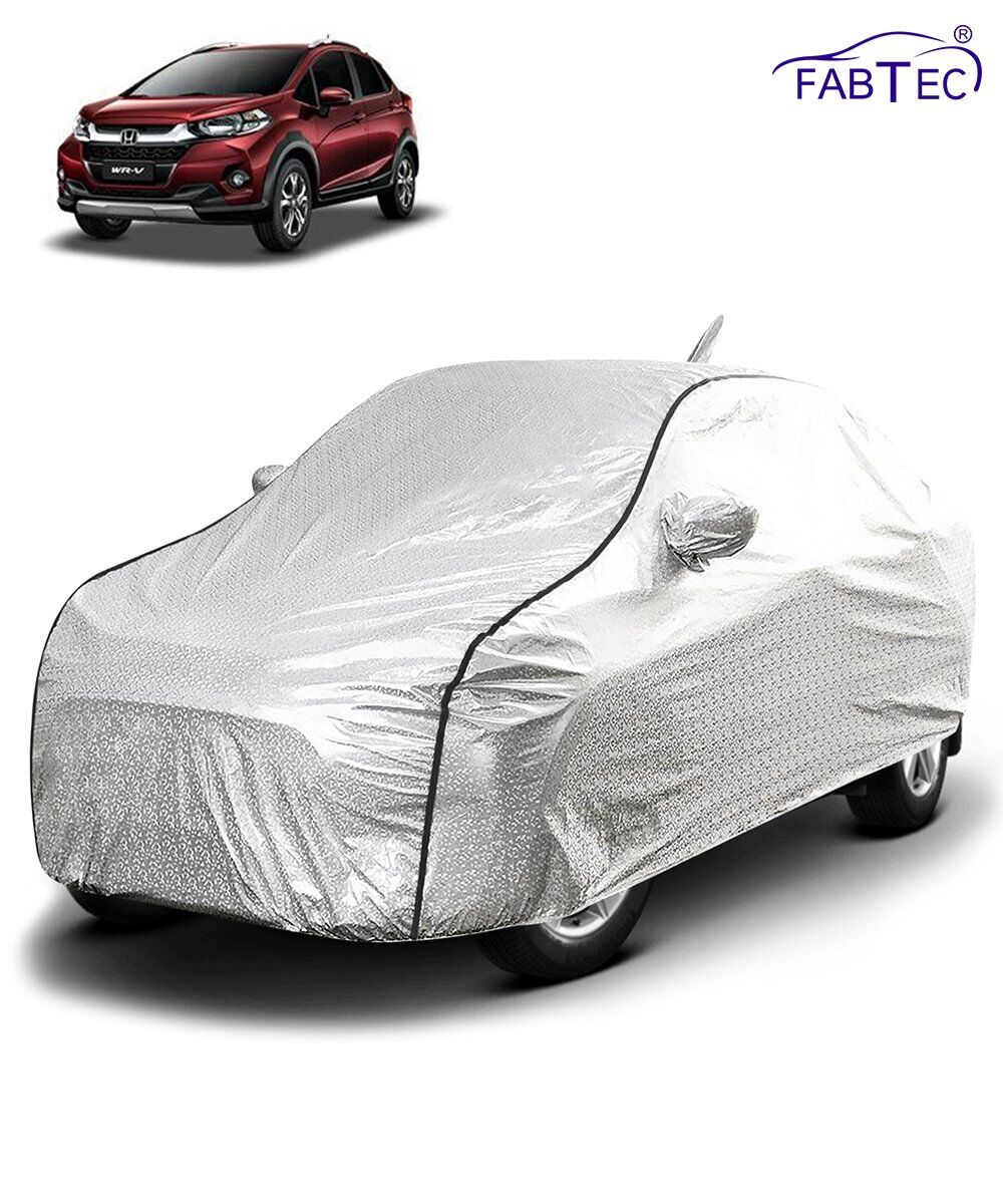 FABTEC - Metallic Silver Black Border Waterproof Car Body Cover for Mahindra XUV 300