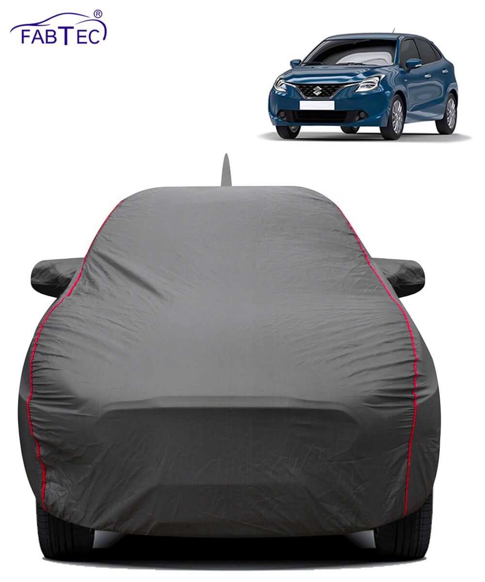 FABTEC - 2x2 Heavy Duty Red Border Car Body Cover for Maruti Suzuki Baleno