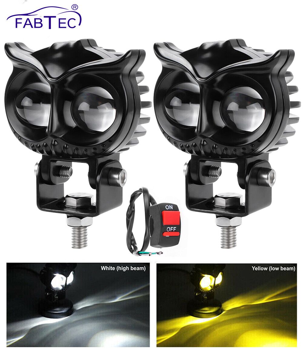 FABTEC - Mini Drive Owl Led Fog Light Projector - Bar Light Cars, Bikes, Scooty
